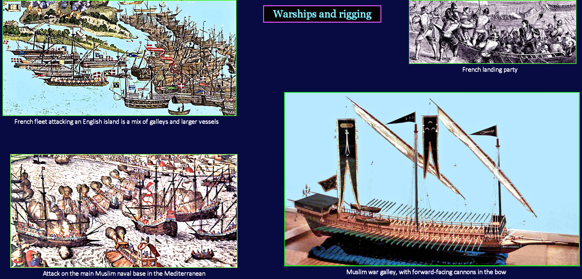 Warships and rigging, 1500